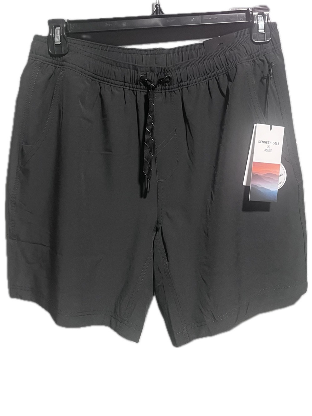Kenneth Cole Raven XL Drawstring Athletic Shorts with Heather Gray Lining